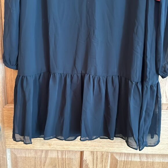 DRAPER JAMES Tie Neck Flounce Shift Dress *NEW* - Picture 5 of 11